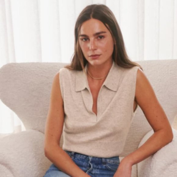 Reformation Sweaters - Reformation Gezim Collared Sweater Vest